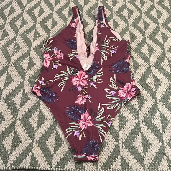 Shade & Shore Pink Floral Swimsuit - Picture 2 of 5
